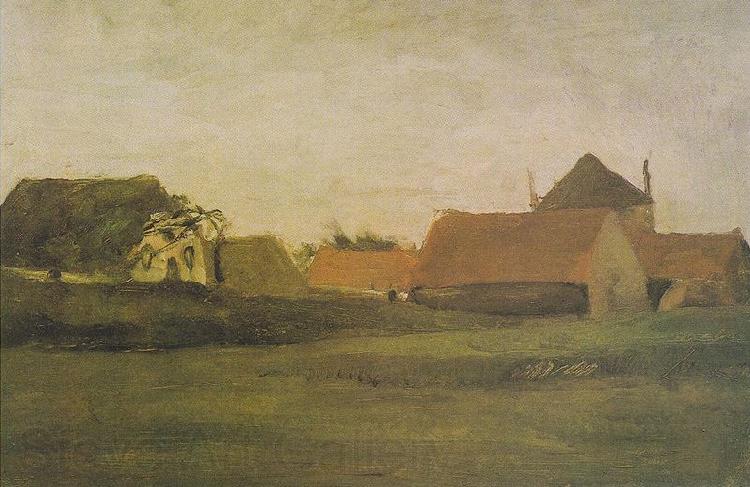 Vincent Van Gogh Farmhouses in Loosduinen at The Hague in the dawn Norge oil painting art
